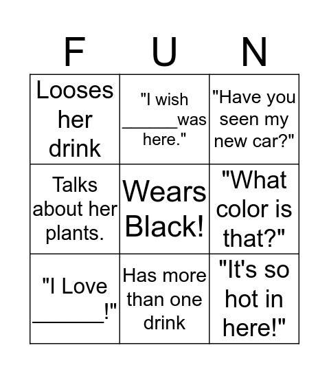 Brenda BINGO Card