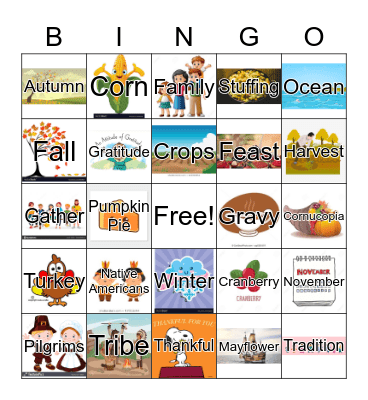Thanksgiving Bingo Card