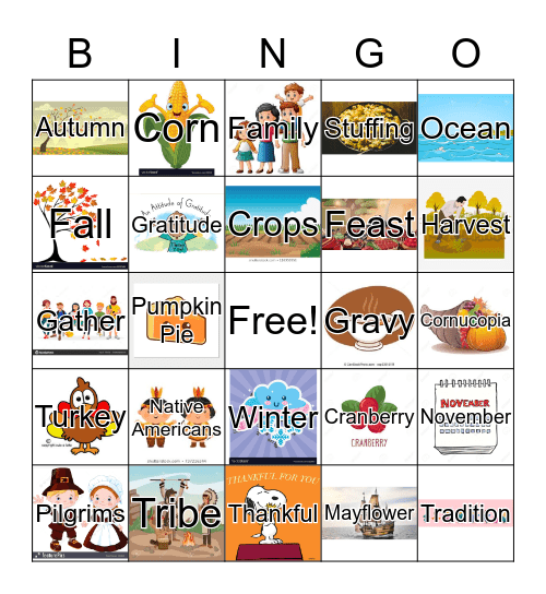 Thanksgiving Bingo Card