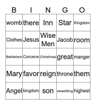 Christmas BINGO  Bingo Card