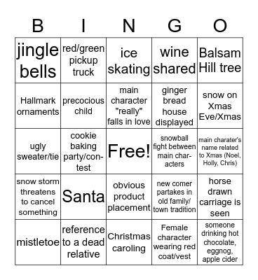 Hallmark  Bingo Card
