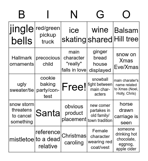 Hallmark  Bingo Card