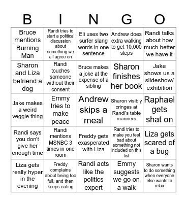 Thanksgiving Bingo Card