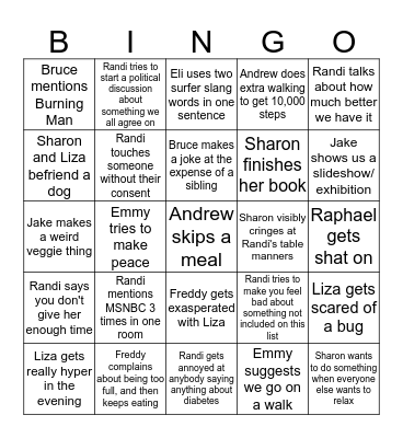 Thanksgiving Bingo Card