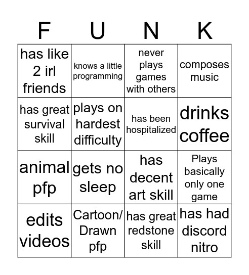 Discord Bingo #2 Bingo Card