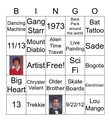 Luis Bingo Card
