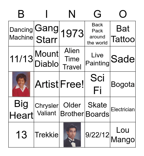 Luis Bingo Card