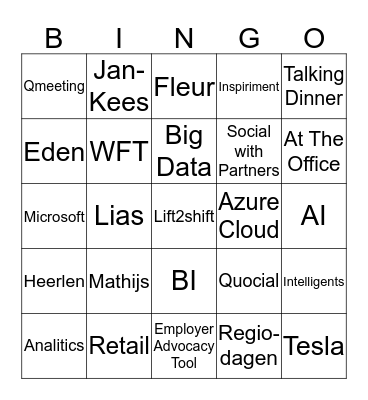 De MEGA Inergy bingo kaart Bingo Card