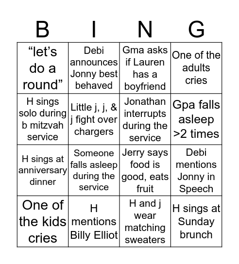 Try-man bïngø Bingo Card