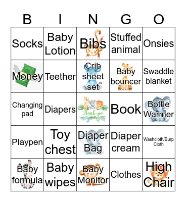 Ashley & Allen's Baby Shower Bingo Card