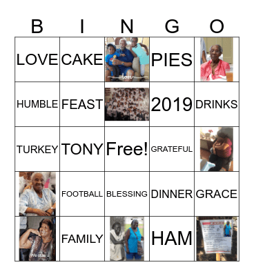 JACKIE'S THANKSGIVING DINNER Bingo Card