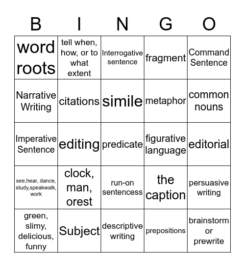 Bingo Card