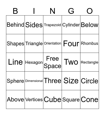 Shape Bingo Card