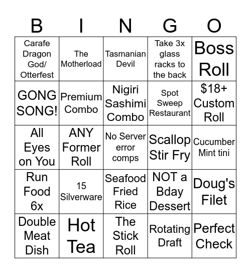 eeZy Bingo Card