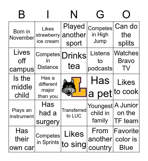 Rambler Bingo! Bingo Card