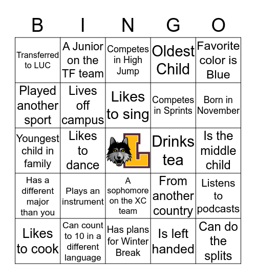 Rambler Bingo! Bingo Card