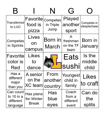 Rambler Bingo! Bingo Card
