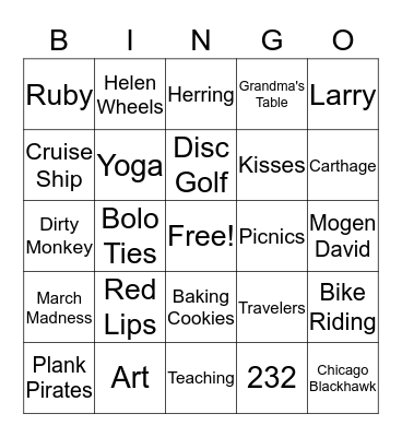 Birthday Bingo Card