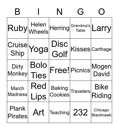 Birthday Bingo Card