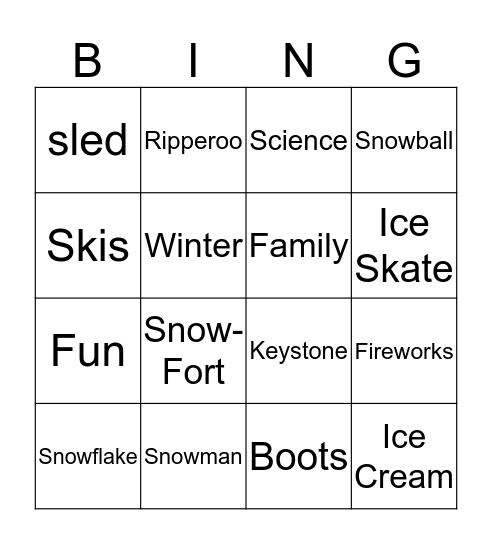 Kidtopia Bingo Card