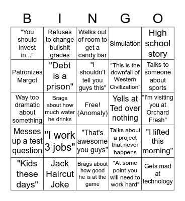Boune Bingo Card