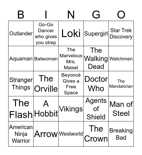 Steve Hook-Up Bingo Card