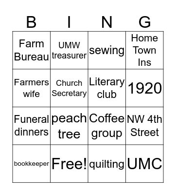 Iola Bingo Card