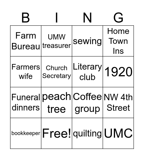 Iola Bingo Card