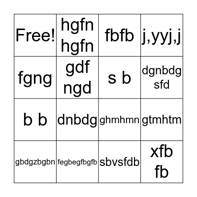 DJ Ginge's Musical Bingo Card