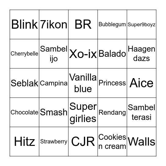 JISOO Bingo Card