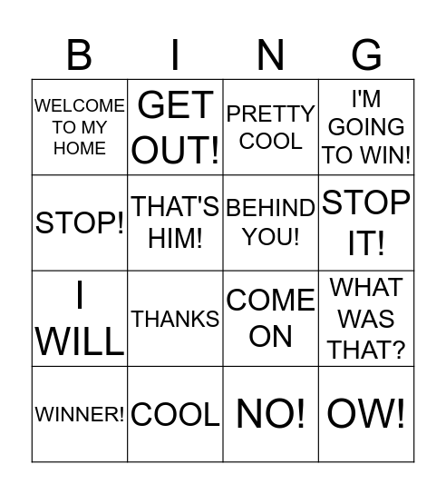 BINGO Card