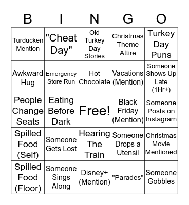 Friendsgiving Bingo Card