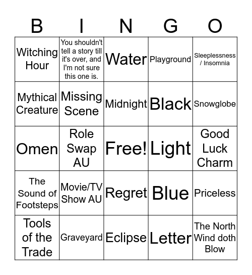 ROTG Bingo Card