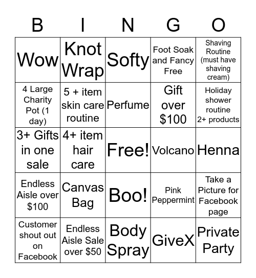 Holiday 2019 Bingo Card
