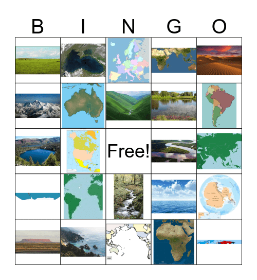 Earth Feature Bingo Card