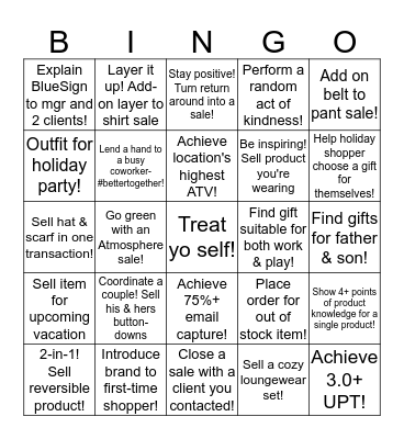 Holiday Skills Blackout BINGO! Bingo Card