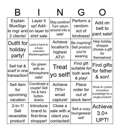Holiday Skills Blackout BINGO! Bingo Card