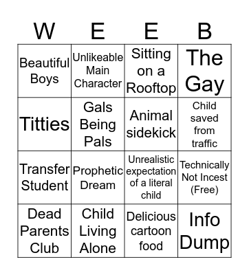 AreWeebThereYet Card Bingo Card