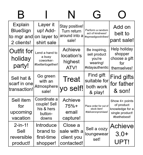 Holiday Skills Blackout BINGO! Bingo Card