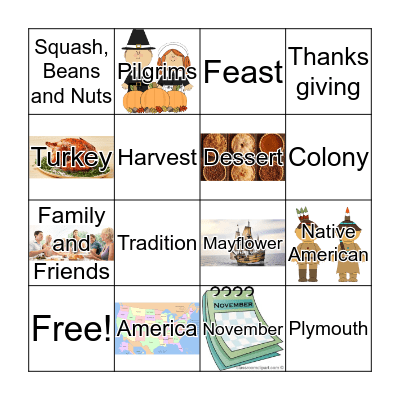 Thanksgiving Bingo Card