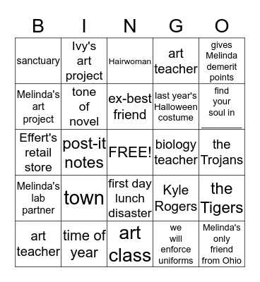 Speak Bingo Card