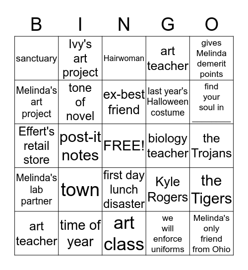 Speak Bingo Card