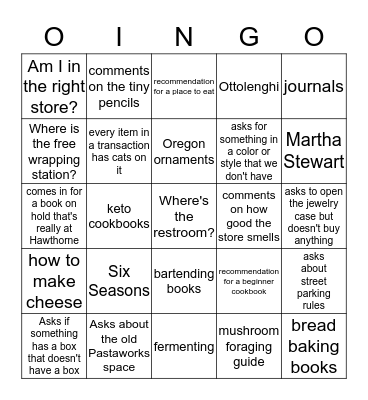 Holiday Home & Garden Store Bingo Card