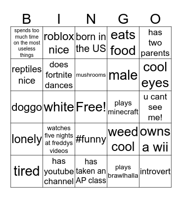 aaron in a nutshell Bingo Card