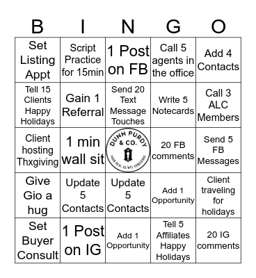 DPC Lead Gen Bingo Card