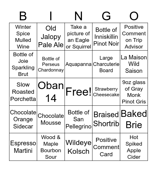 Server Bingo! Bingo Card