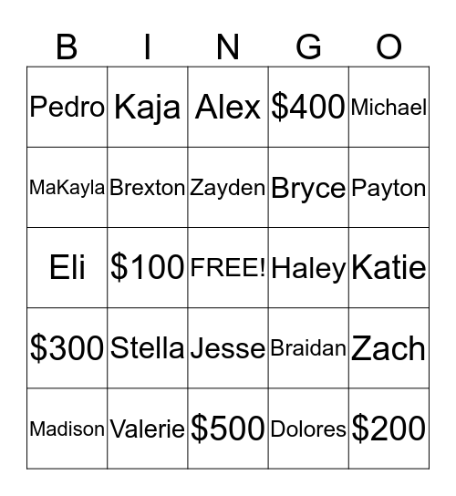 Jeopardy! Bingo Card