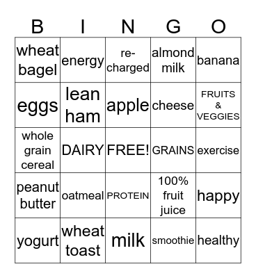 Big Breakfast BINGO  Bingo Card