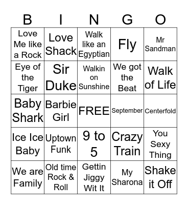 ROCKIN BINGO Card