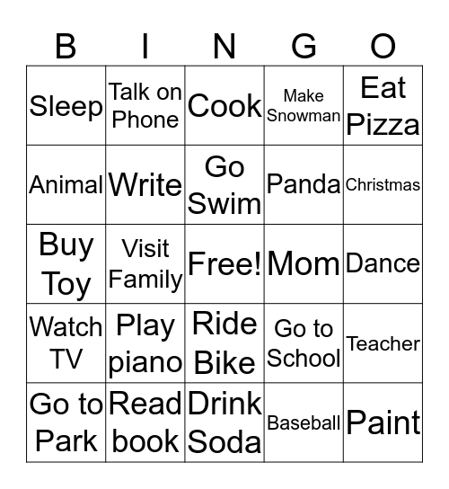 I like (n-S/v-ING) Battle Ship Bingo Card